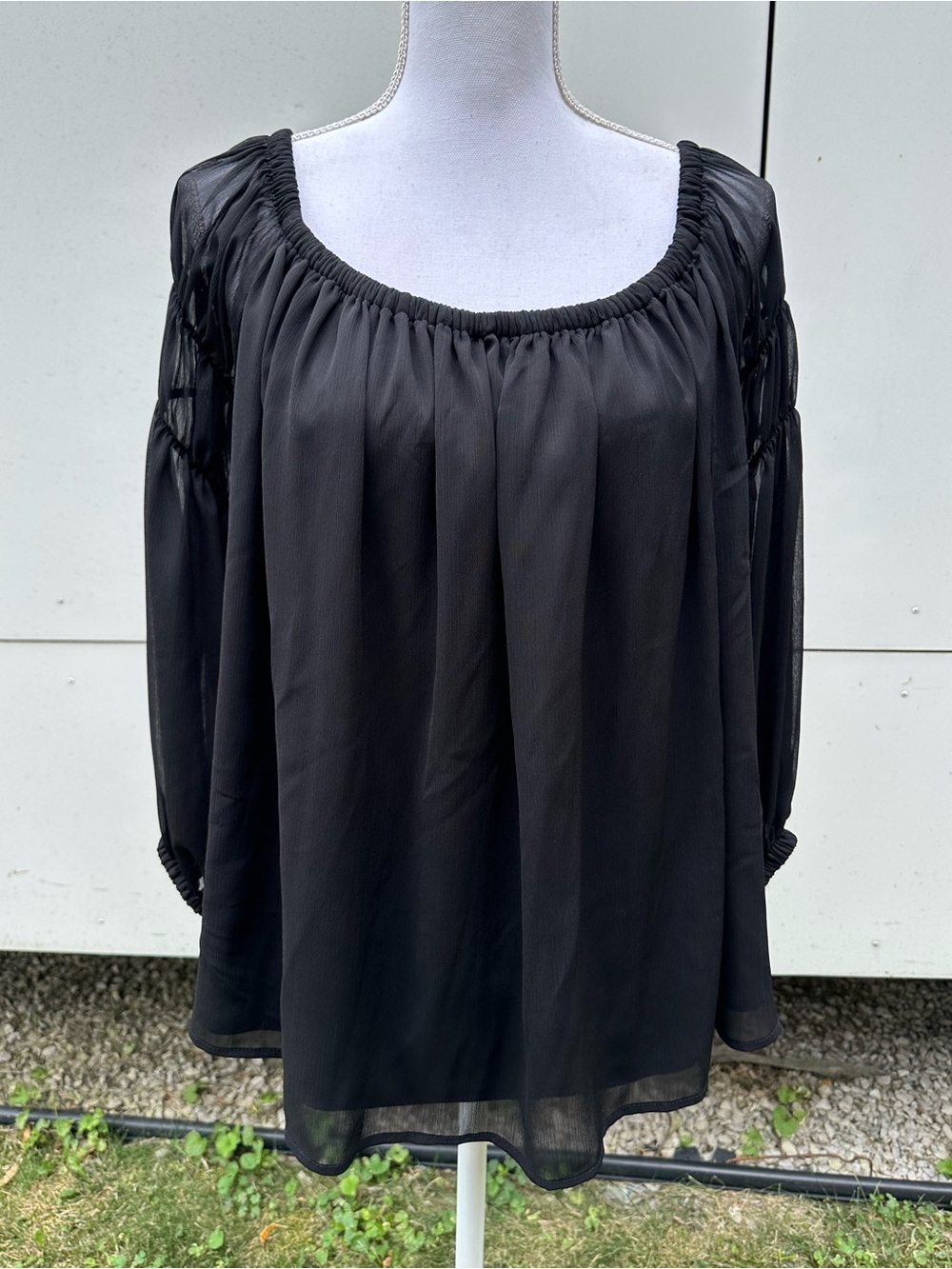 Express / Black Sheer Layered Bohemian Blouse / Large / Whimsigoth Fairycore